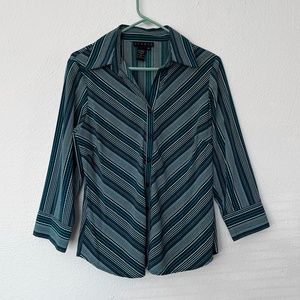 Ninety Women's Striped Button Down